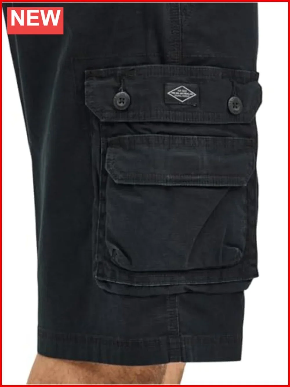 Men's Loose Fit Cargo Shorts with Belt 9 Pockets Cotton Blend
